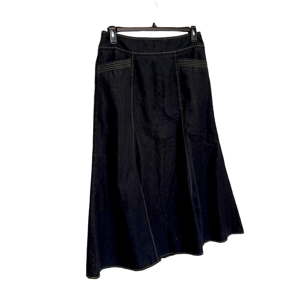 New York Clothing Co Fit & Flare Skirt W/Pockets Size 12 Midnight Blue - Picture 7 of 7
